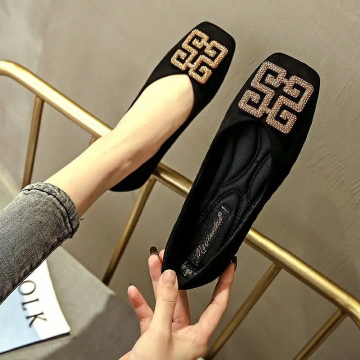 Shoes Women's Flat 2022 Autumn Fashion Square Toe