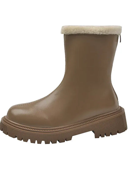 KissICON Short Khaki / 40 Women's Winter Short/Long Tube Cotton Boots Thick Sole