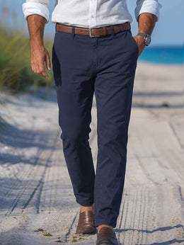 KissICON Silky Ice Fiber WrinkleFree Mens Business Casual Straight Pants