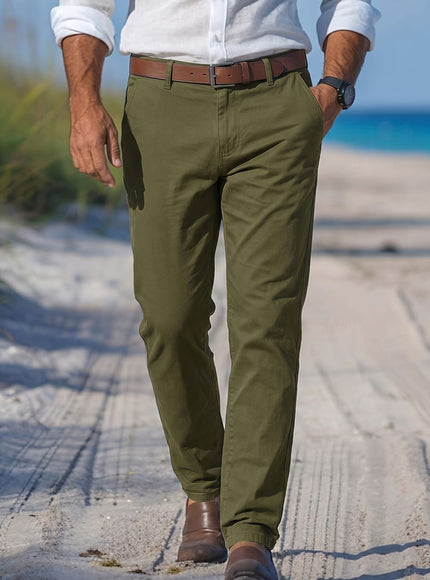 KissICON Silky Ice Fiber WrinkleFree Mens Business Casual Straight Pants