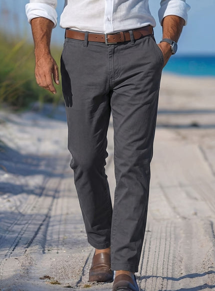 KissICON Silky Ice Fiber WrinkleFree Mens Business Casual Straight Pants