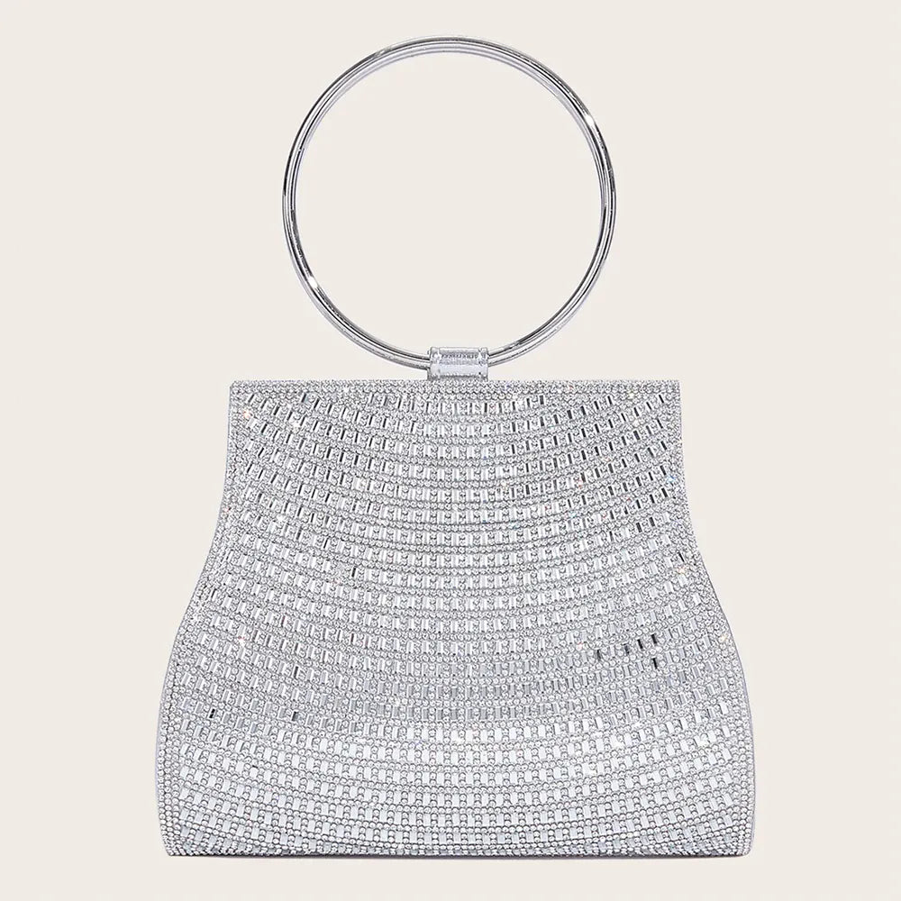 Dropshipman SILVER-1 / CHINA Women's Diamond Handbags Rhinestones Evening Bags Bridal Stones Clutch Purse Lady Clutches Bags Party Wedding Evening Bag Female