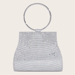 Dropshipman SILVER-1 / CHINA Women's Diamond Handbags Rhinestones Evening Bags Bridal Stones Clutch Purse Lady Clutches Bags Party Wedding Evening Bag Female