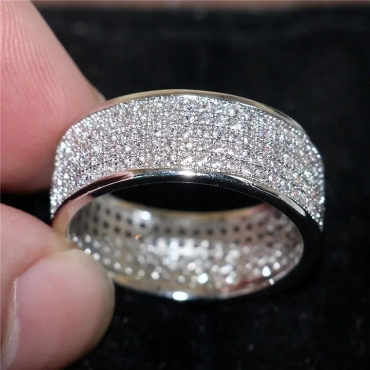 Silver Zircon Ring – Men Durable Stainless