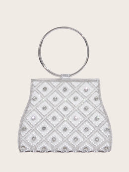 Dropshipman SILVER-2 / CHINA Women's Diamond Handbags Rhinestones Evening Bags Bridal Stones Clutch Purse Lady Clutches Bags Party Wedding Evening Bag Female