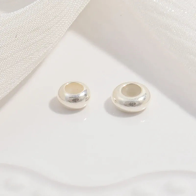 KissICON Silver-2pcs / 8mmx3mm 2pcs 925 Sterling Silver Silicone Spacer Beads Silicone Spacer Stopper Charm Accessories Fit DIY Original Pandora Bracelet SZ45