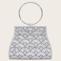 Dropshipman SILVER-3 / CHINA Women's Diamond Handbags Rhinestones Evening Bags Bridal Stones Clutch Purse Lady Clutches Bags Party Wedding Evening Bag Female