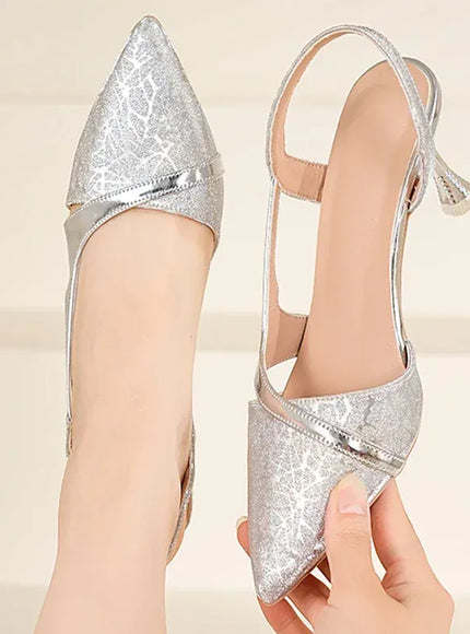 KissICON Silver / 34 Elegant Silver Light High Heel Sandals for Women