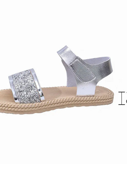 KissICON Silver / 36 Gold Silver Pu Leather Flat Sandals for Women
