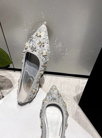 KissICON silver / 43 Flat Shoes Women French Mary Jane Shoes Women
