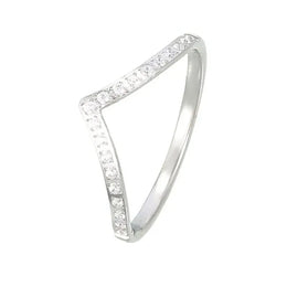 KissICON Silver / 6 Kissicon Delicate Bling V Ring – Stainless Gold Shine