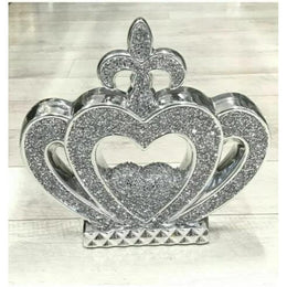 KissICON SILVER Biznest XL Silver Sparkle Crown Bling Diamond Display