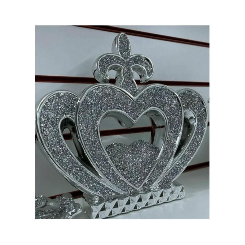 KissICON SILVER Biznest XL Silver Sparkle Crown Bling Diamond Display
