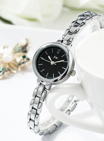 KissICON Silver black KissIcon UTHAI W103 Women Fashion Quartz Minimalist Gift