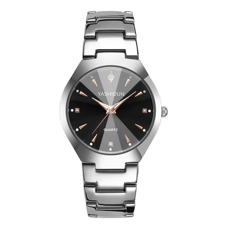 KissICON Silver black male KissIcon UTHAI Mens Watch Casual Steel Band -