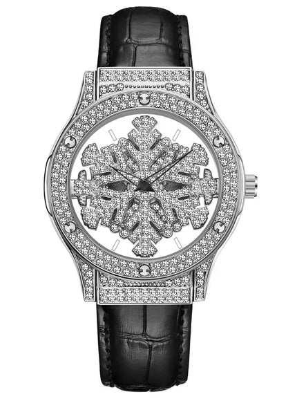 KissICON Silver black 💋 UTHAI L58 Watch Womens Leather - 360