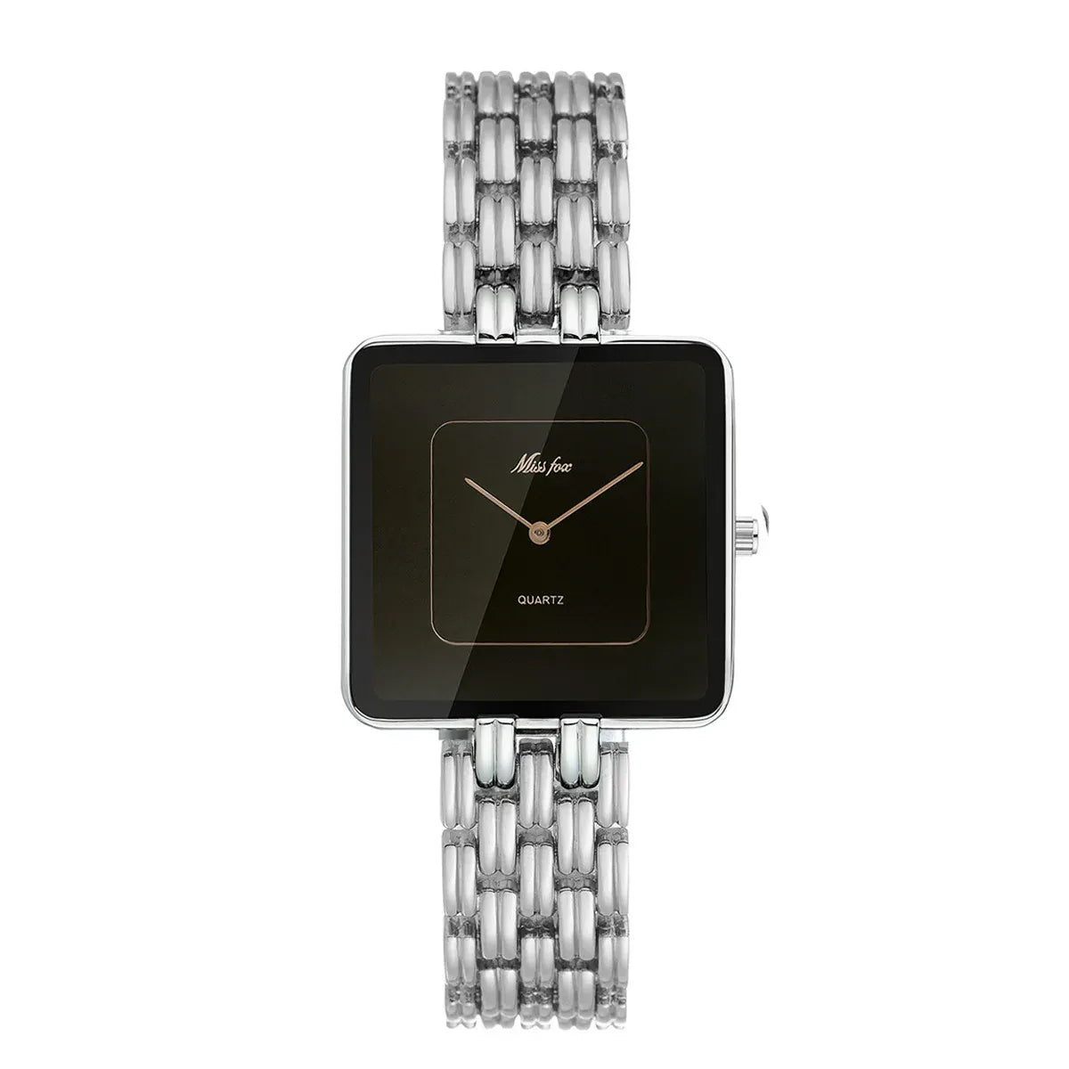 KissICON Silver black-woman UTHAI Women Watch Luxury Square - Waterproof Quartz