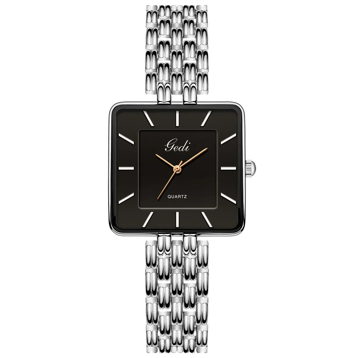 KissICON silver black-women KissIcon Men Square Business Watch - Waterproof Stainless