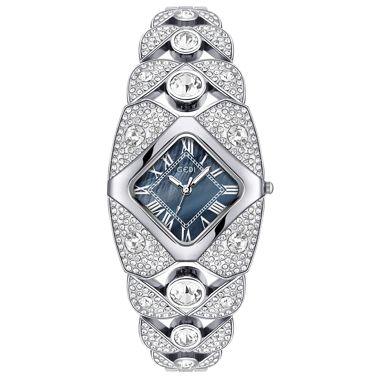 KissICON Silver blue KissIcon Women Diamond Inlaid Luxury Watch - Waterproof