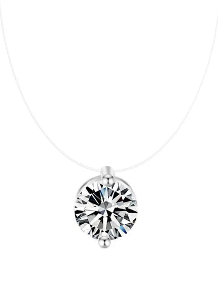 KissICON Silver color Kissicon Zircon Necklace – Clear Pendant Shine