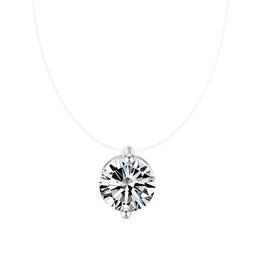 KissICON Silver color Kissicon Zircon Necklace – Clear Pendant Shine