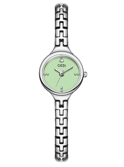 KissICON Silver green Vintage Luxury Bracelet Watch For Students - Quartz