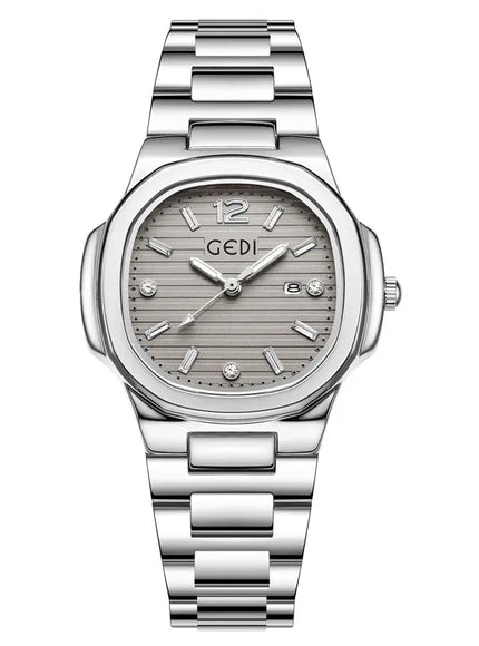 KissICON Silver grey 💋 Light Luxury Women Watch Stainless Steel Strap