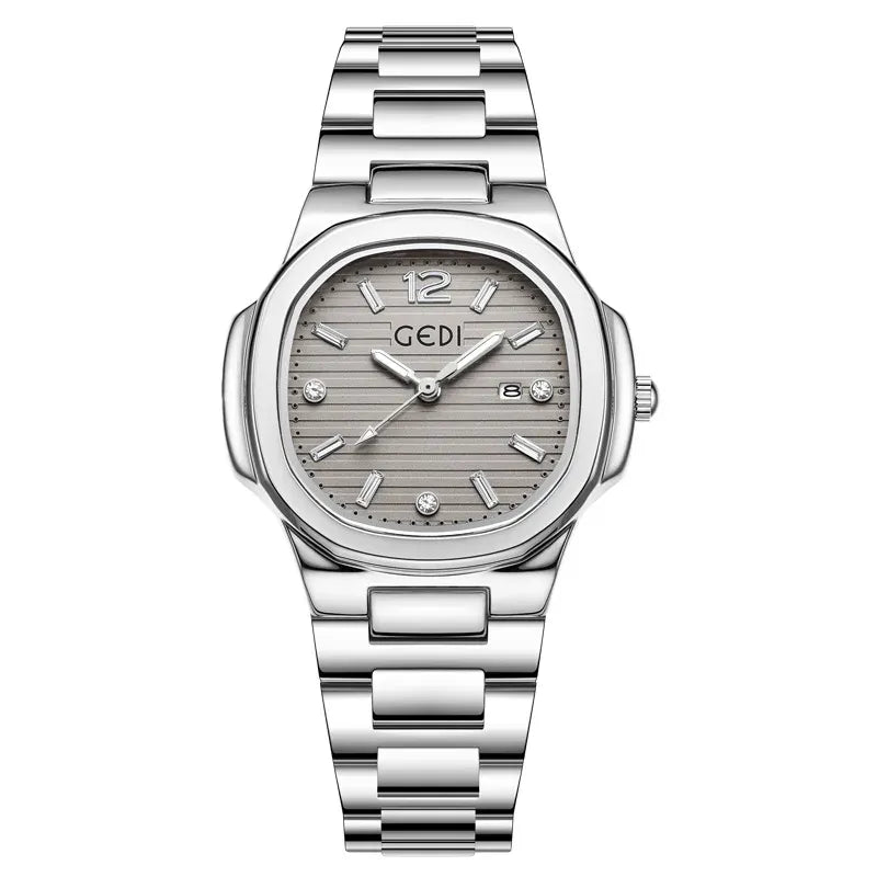 KissICON Silver grey 💋 Light Luxury Women Watch Stainless Steel Strap