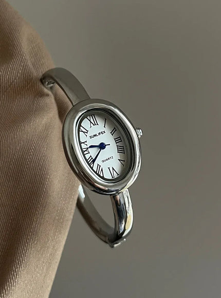 KissICON Silver KissIcon Bathtub Watch Women Rose Gold Luxury Quartz