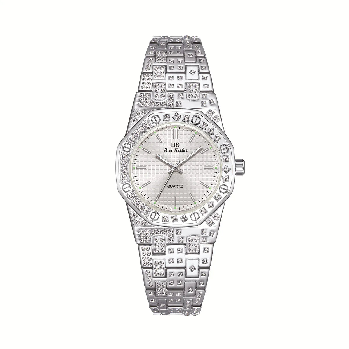 KissICON Silver KissIcon BS Women's Watch Luxury Diamonds - Waterproof