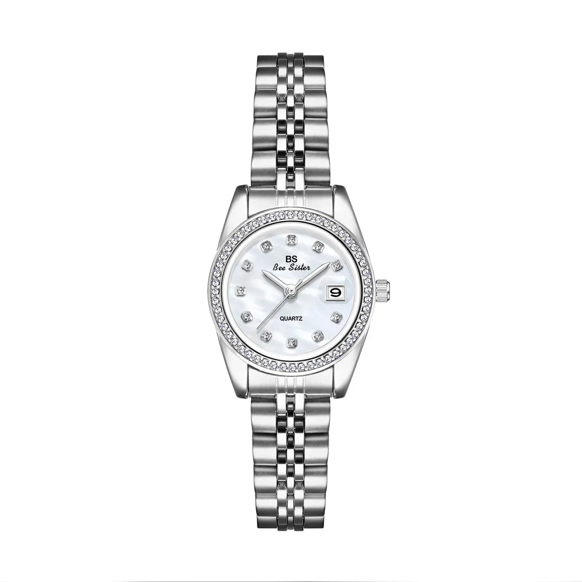 KissICON Silver KissIcon BS Women Watch Calendar Quartz Steel Band