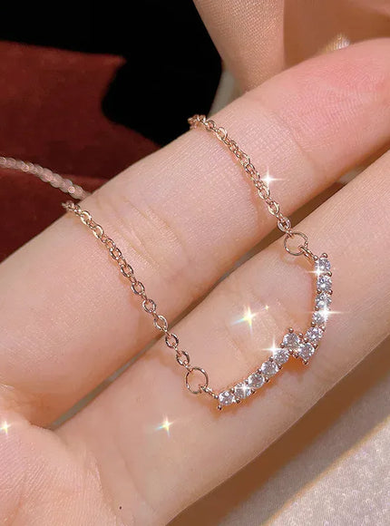 KissICON Silver KissIcon Smile Necklace Rose Gold Plated - Hypoallergenic