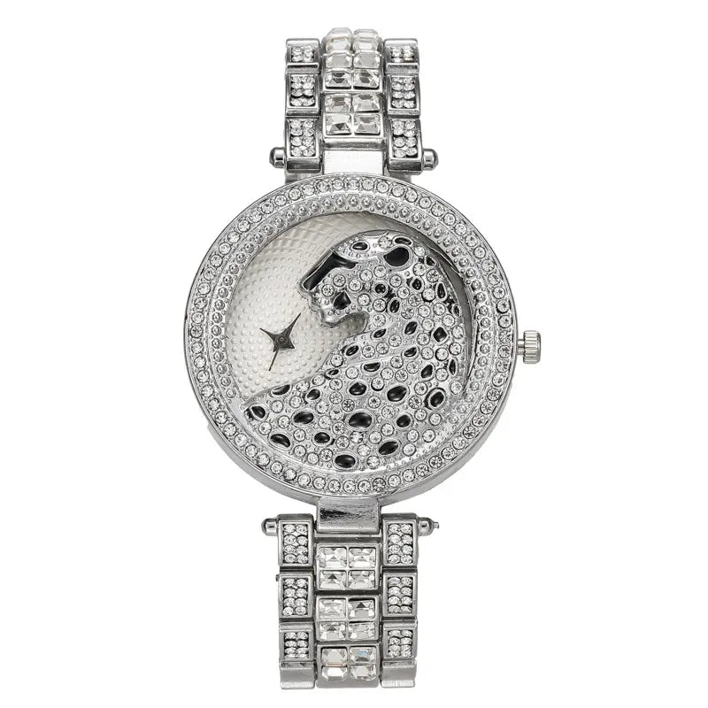 KissICON Silver KissIcon UTHAI H30 Leopard Head Watch - Diamond