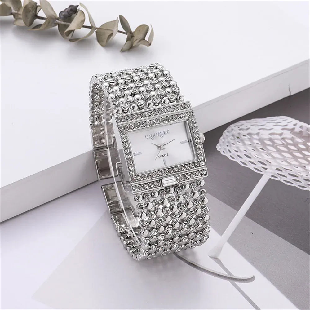 KissICON Silver KissIcon Uthai W25 Square Quartz Watch - Diamond
