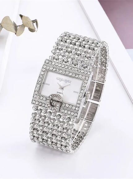 KissICON Silver KissIcon UTHAI W31 Womens Luxury Diamond Quartz Watch