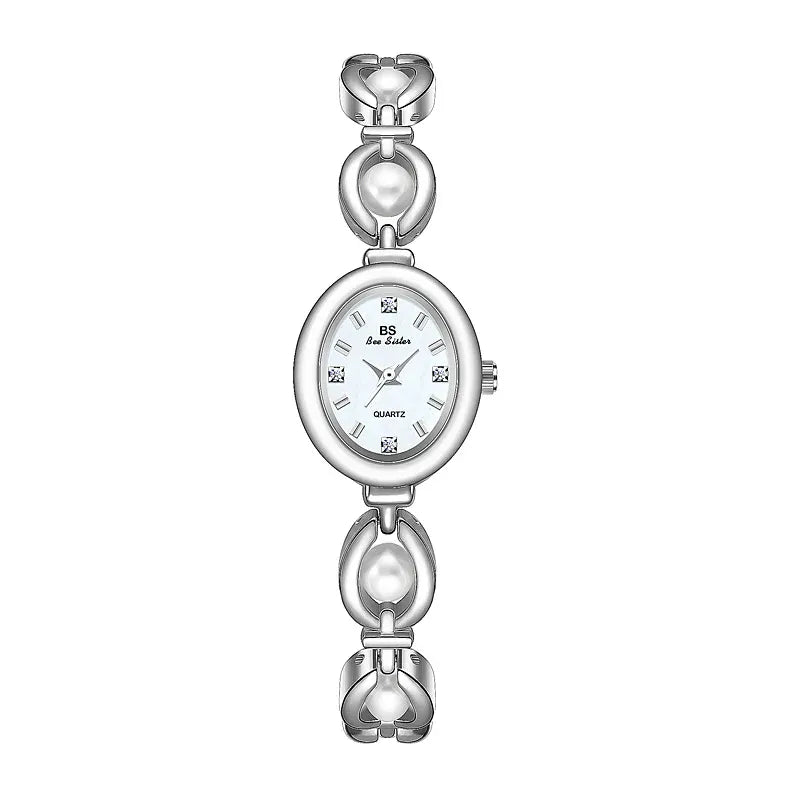 KissICON Silver KissIcon UTHAI Womens Watch Pearl Bracelet Waterproof -