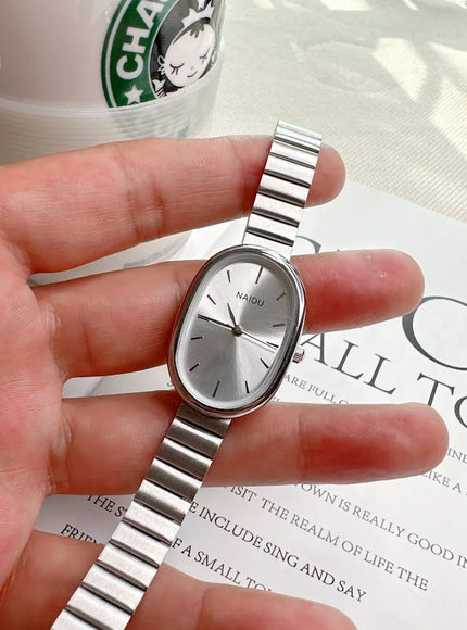 KissICON Silver KissIcon Women's Watch Oval Dial Quartz Wristwatch -