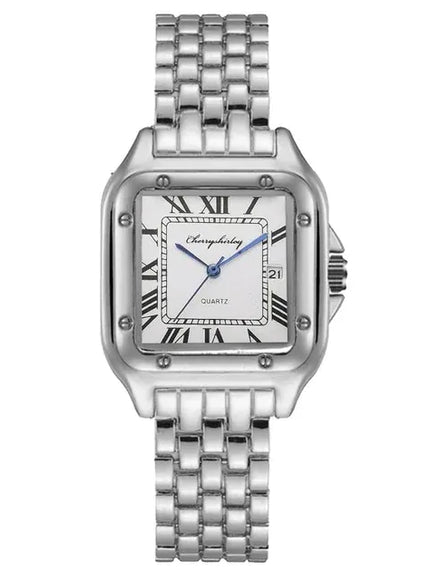 KissICON Silver Male UTHAI Women Quartz Watch Stainless Steel Band -