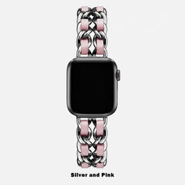 KissICON Silver Pink / 46-44-45-49mm 42mm Women Metal Strap for Apple Watch Band 10 9 8 Ultra 46mm 42mm 49mm 7 SE 6 5 41mm 45mm 44/40mm Lady Gold Steel Bracelet Wristband