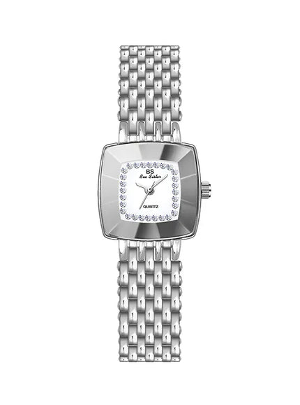 KissICON Silver-square KissIcon UTHAI Women Watches Waterproof Steel - Durable
