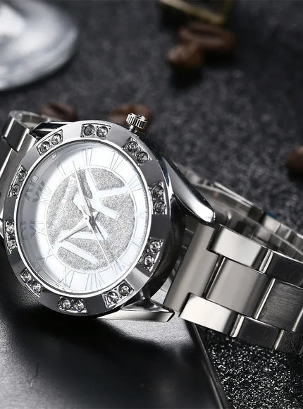 KissICON Silver UTHAI Women's Diamond Set Quartz Watch - TVK