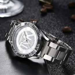 KissICON Silver UTHAI Women's Diamond Set Quartz Watch - TVK