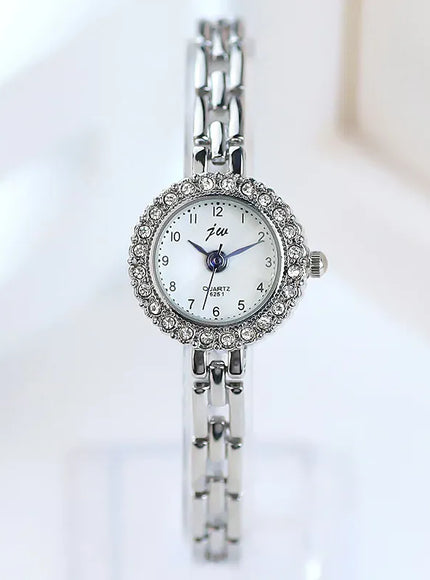 KissICON Silver white KissIcon Women Diamond Bracelet Watch - Elegant Quartz