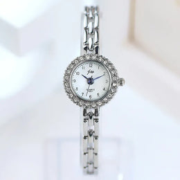 KissICON Silver white KissIcon Women Diamond Bracelet Watch - Elegant Quartz