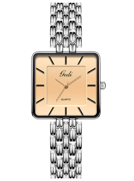 KissICON silver-women KissIcon Men Square Business Watch - Waterproof Stainless