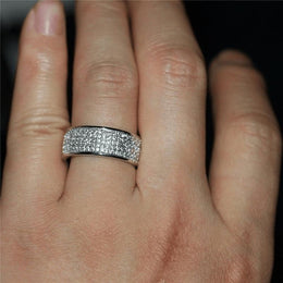 KissICON Silver Zircon Ring – Men Durable Stainless
