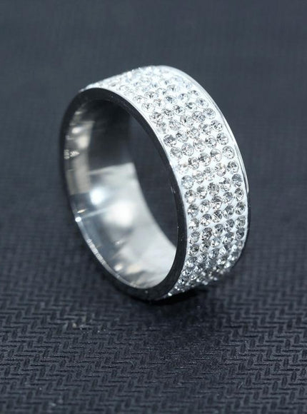 KissICON Silver Zircon Ring – Men Durable Stainless