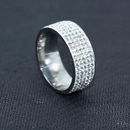 KissICON Silver Zircon Ring – Men Durable Stainless