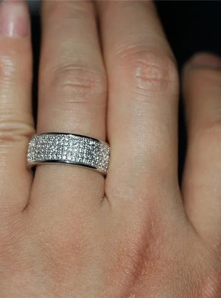 KissICON Silver Zircon Ring – Men Durable Stainless