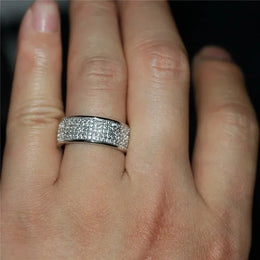 KissICON Silver Zircon Ring – Men Durable Stainless